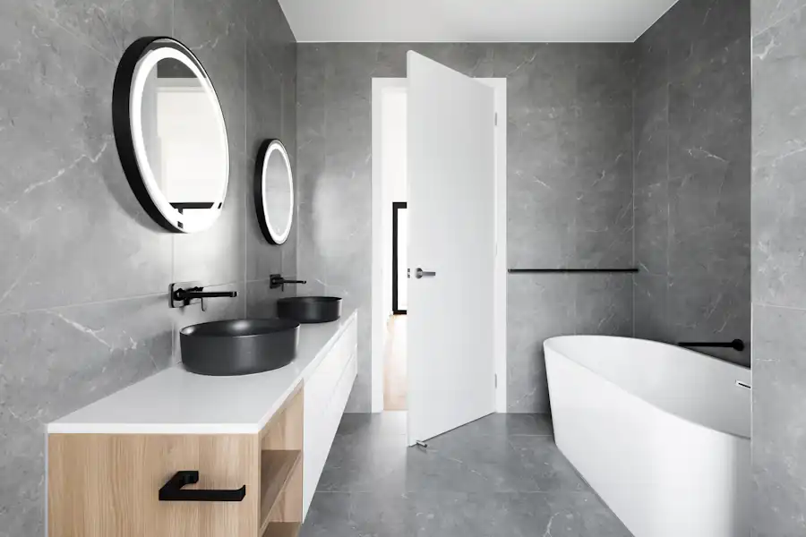 Waterproofed modern bathroom