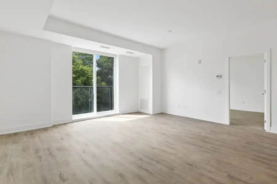 Empty room with fresh plaster walls